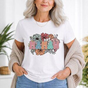 Retro Floral Mamaw T-Shirt – Cute Grandma Flower Shirt, Vintage Mamaw Graphic Te